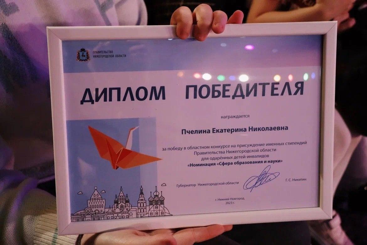 Отбор на присуждение именных стипендий Правительства Нижегородской области для одаренных детей-инвалидов